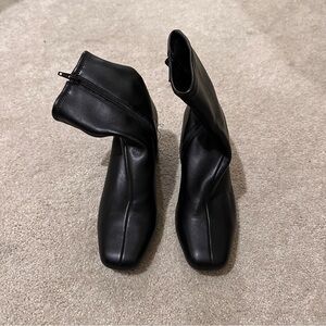 a new day Black Square-Toe Ankle Booties